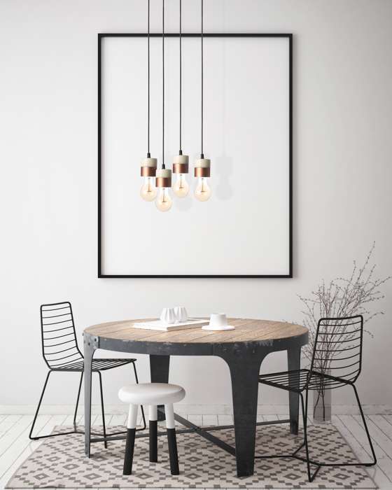 Hanglamp Musica III wit/koper - Afbeelding 2
