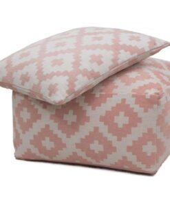 Unwind poef & kussen Set 260 wit / roze 80cm x 80cm