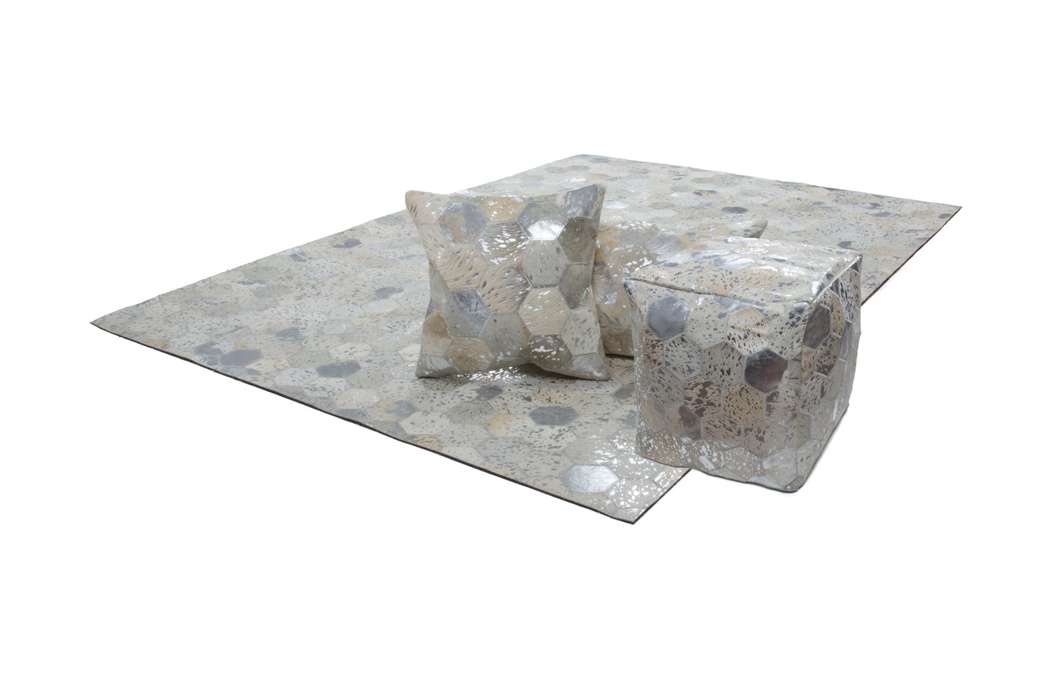 Spark Pouf 200 grey / silver 45cm x 45cm - Afbeelding 4
