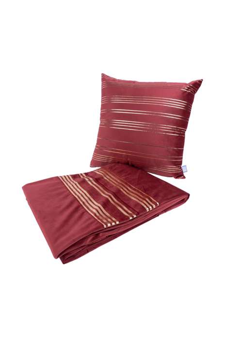 Decorative cushion & blanket Prisma 525 set of 2 red / gold