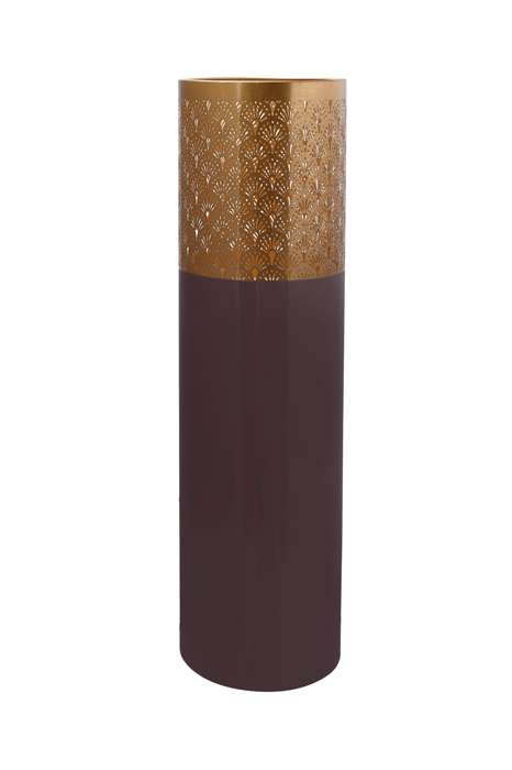 Vaas Art Deco 1115 hoog, paars/goud