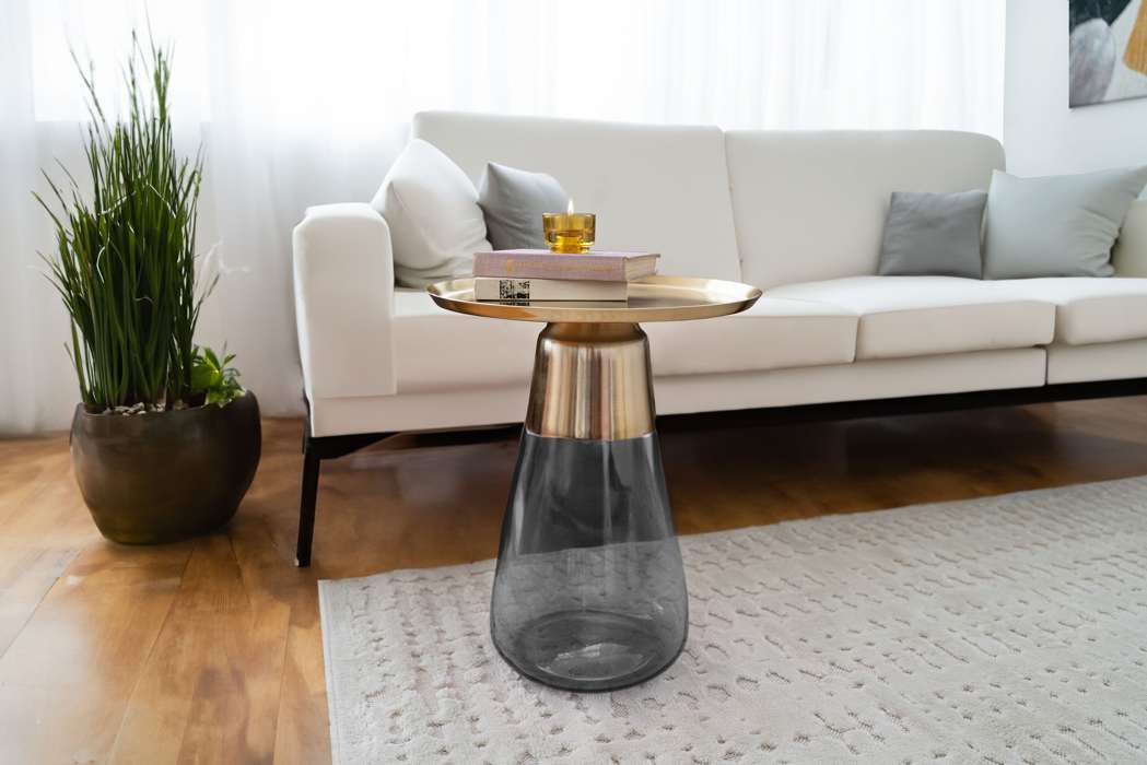 Sidetable Roman 225 grijs/goud - Afbeelding 2