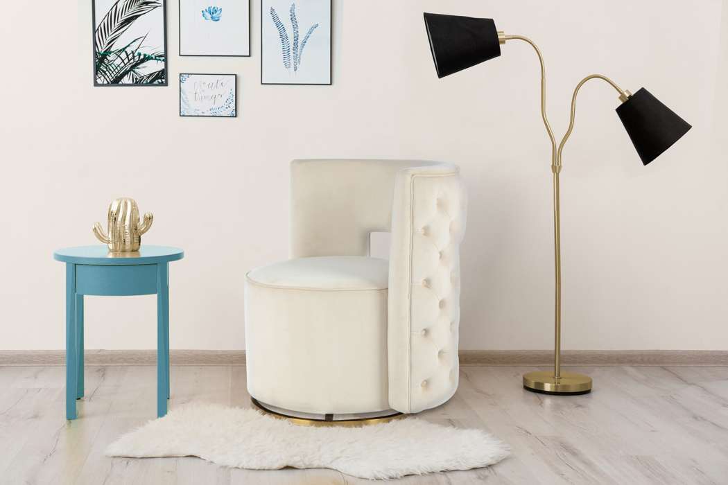 Lounge Chair Beverly 125 cream / gold - Afbeelding 2