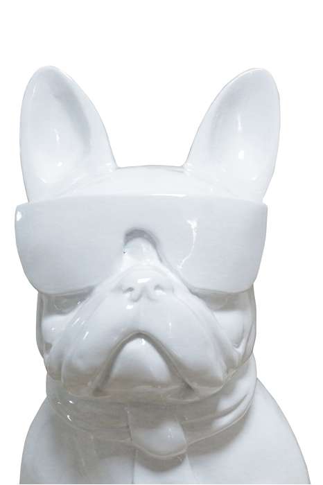 Sculpture Bulldog 125 white - Afbeelding 3