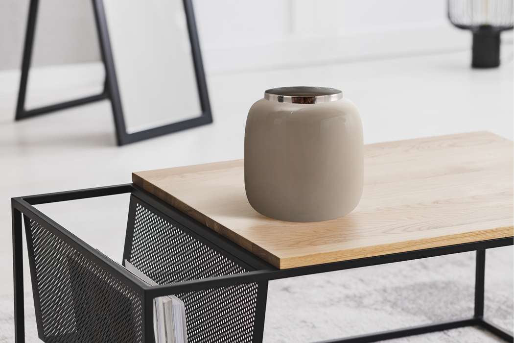 Vaas Art Deco 545 taupe/zilver - Afbeelding 2