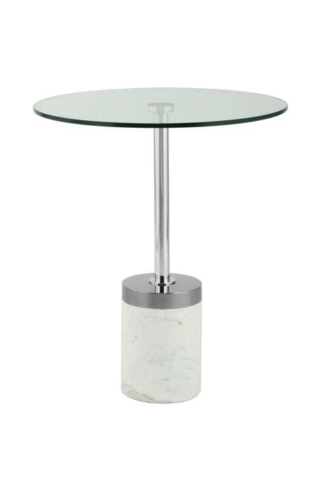 Sidetable Lana 125 zilver/wit