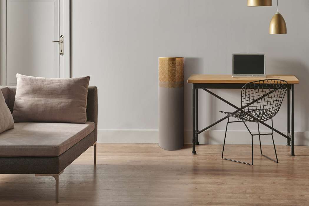 Vaas Art Deco 1115 taupe/goud - Afbeelding 2
