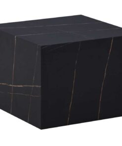 Bijzettafel kubus Cuboid, zwart