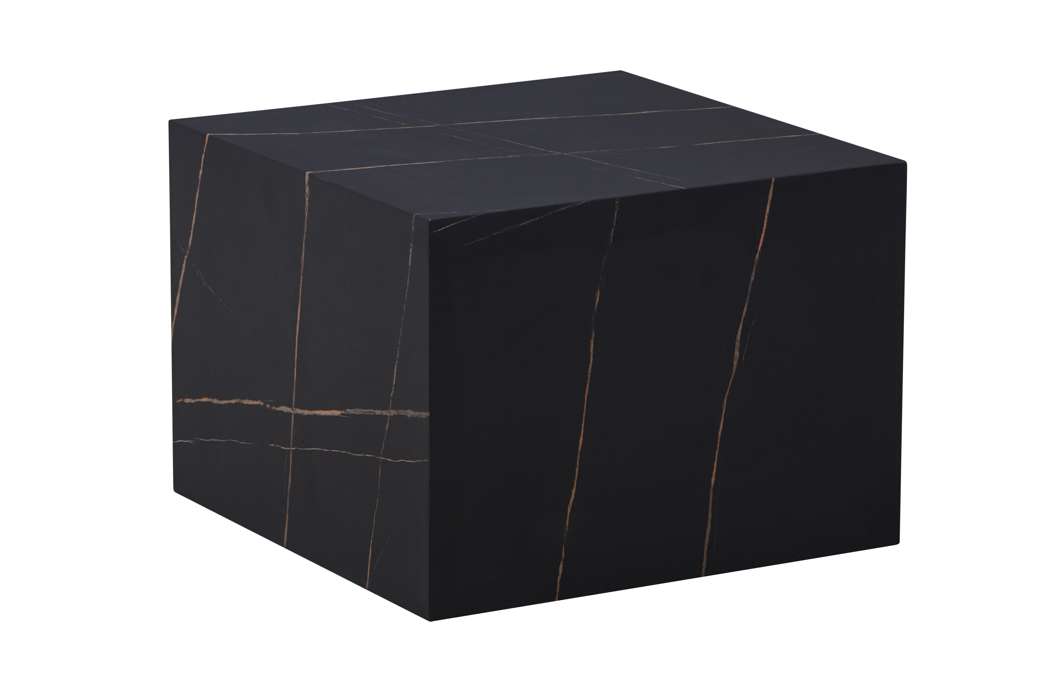 Bijzettafel kubus Cuboid, zwart