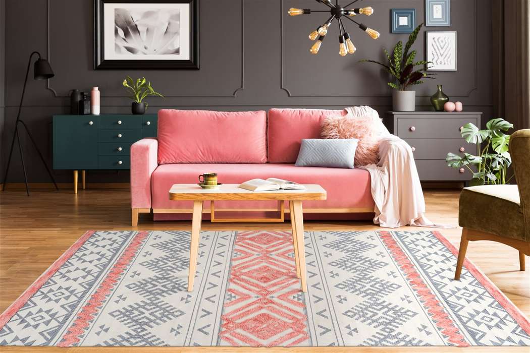 Ethnie 200 grey/apricot 160x230cm - Afbeelding 2