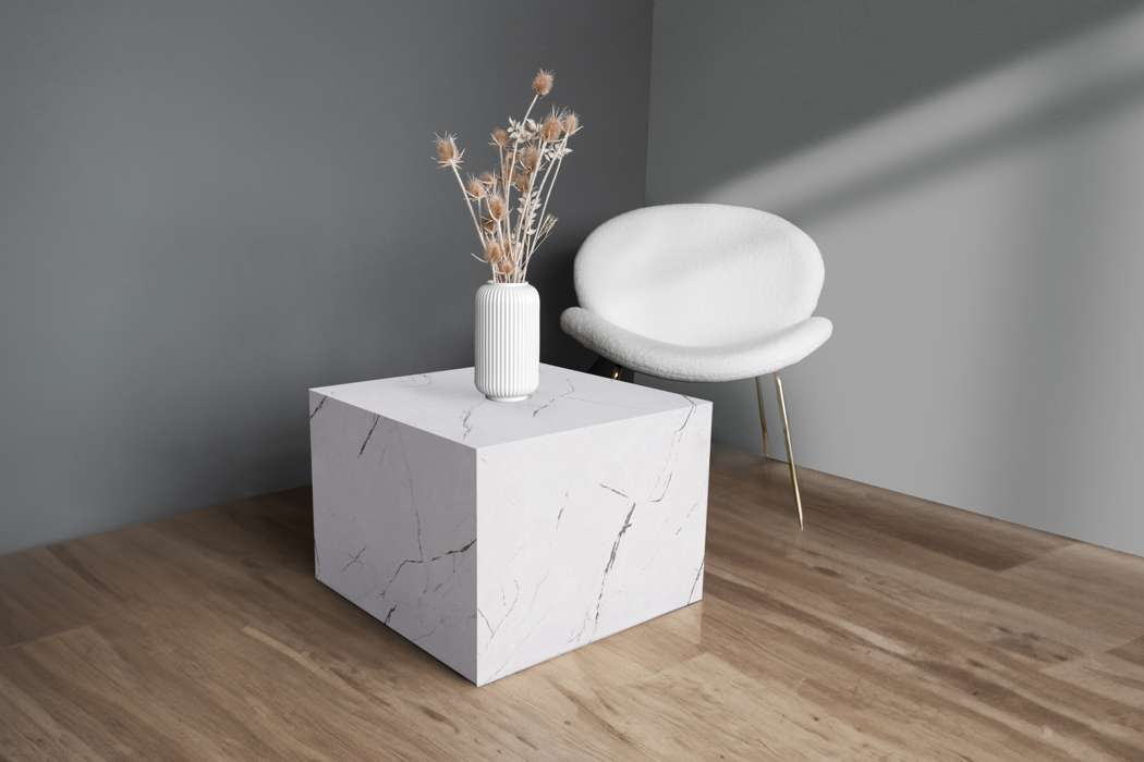 Bijzettafel kubus Cuboid, wit - Afbeelding 2