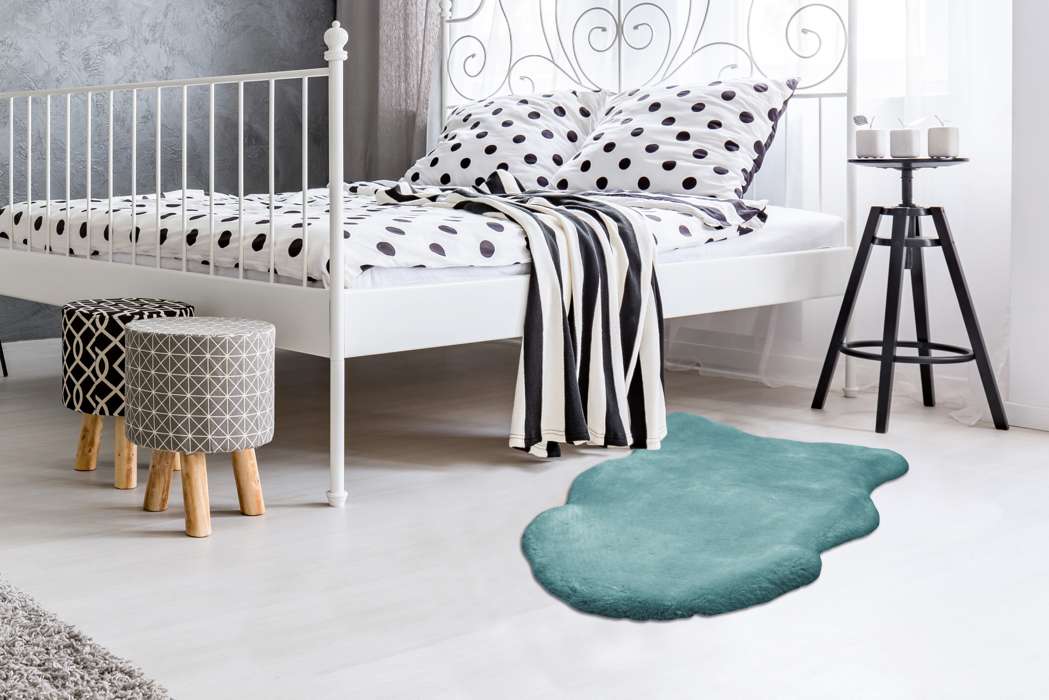 Rabbit Sheepskin AE 200 Türkis 60x90cm - Afbeelding 2