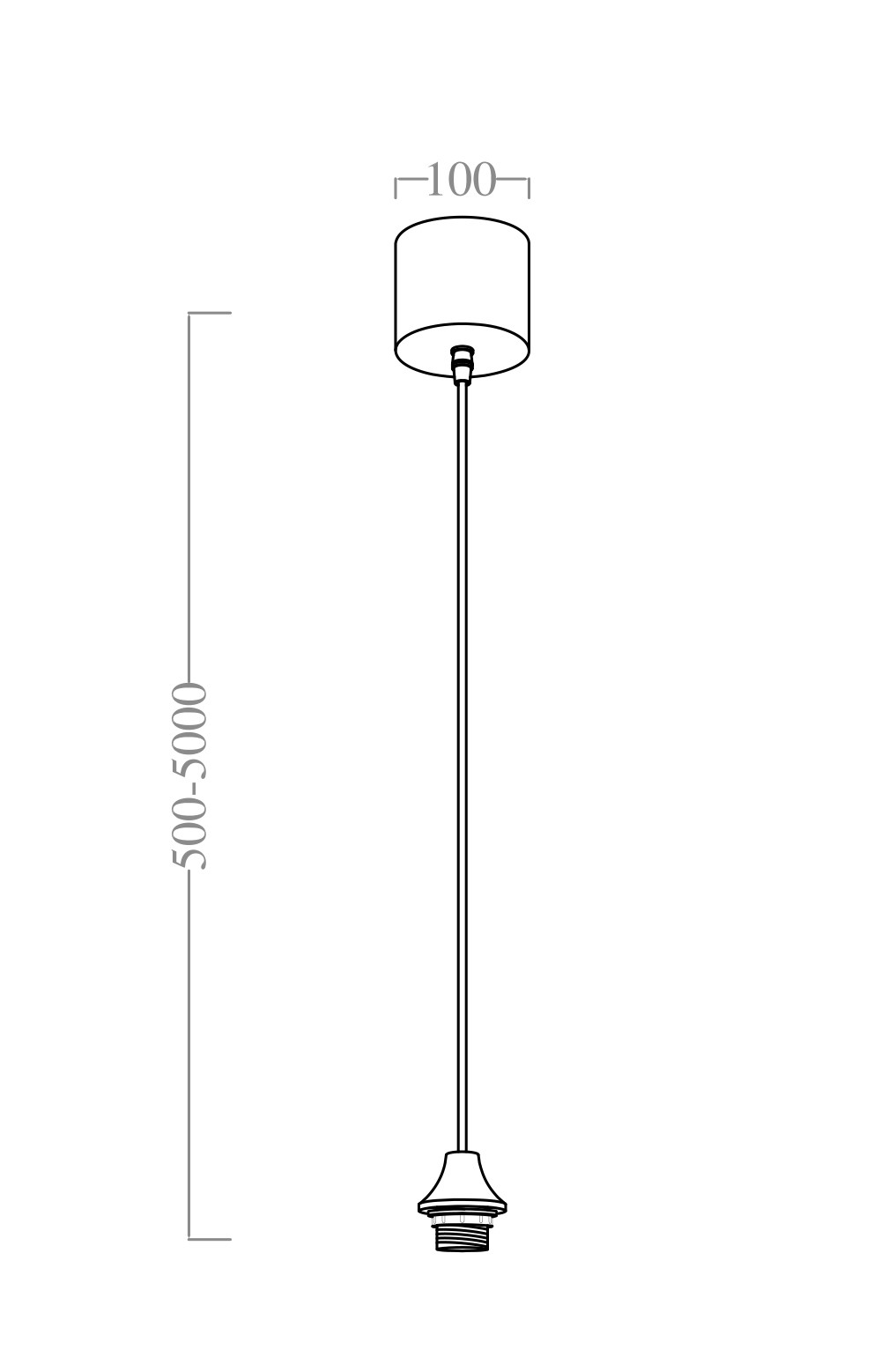 Hanging lamp Vilmar 1-L gold 5 meter - Afbeelding 2