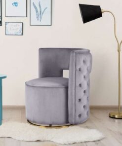 Alternative view of Sessel Drehsessel Beverly 125 Grau / Gold