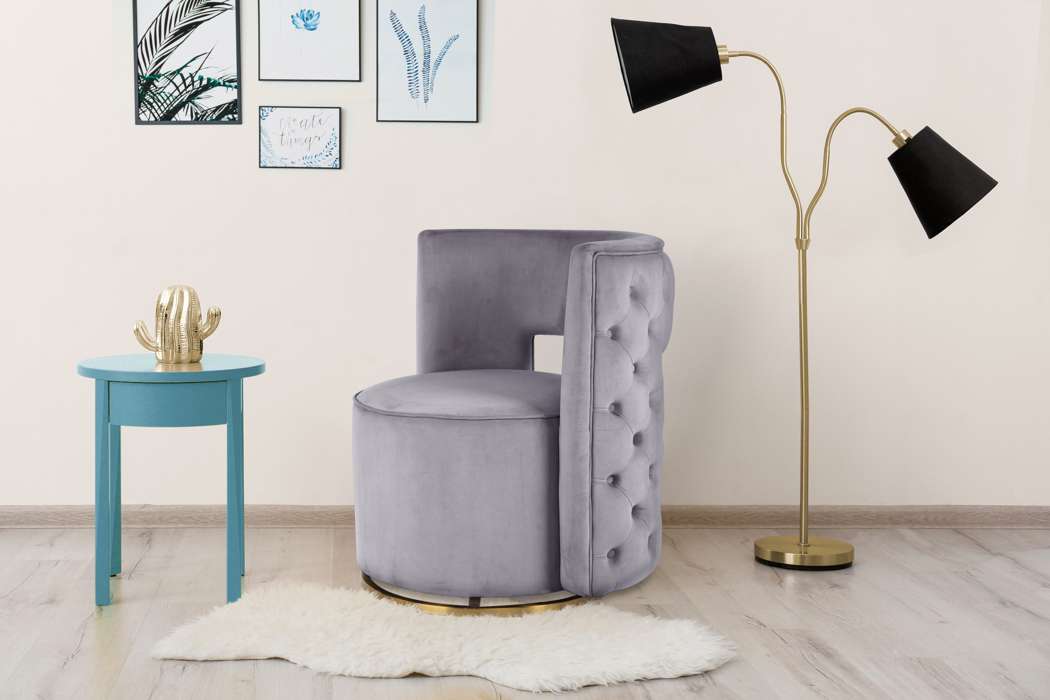 Sessel Drehsessel Beverly 125 Grau / Gold - Afbeelding 2