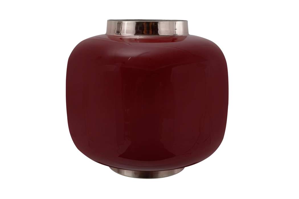 Vase Art Deco 325 plum / silver