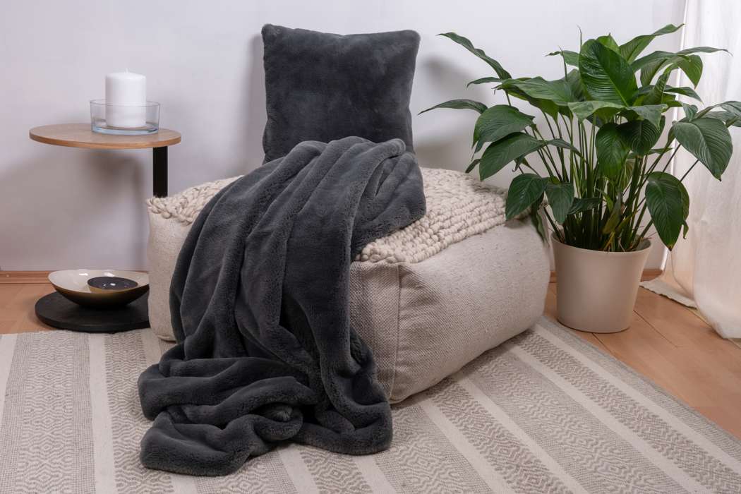 Deco Cushion & Blanket Aimee 625 set of 2 anthracite - Afbeelding 2