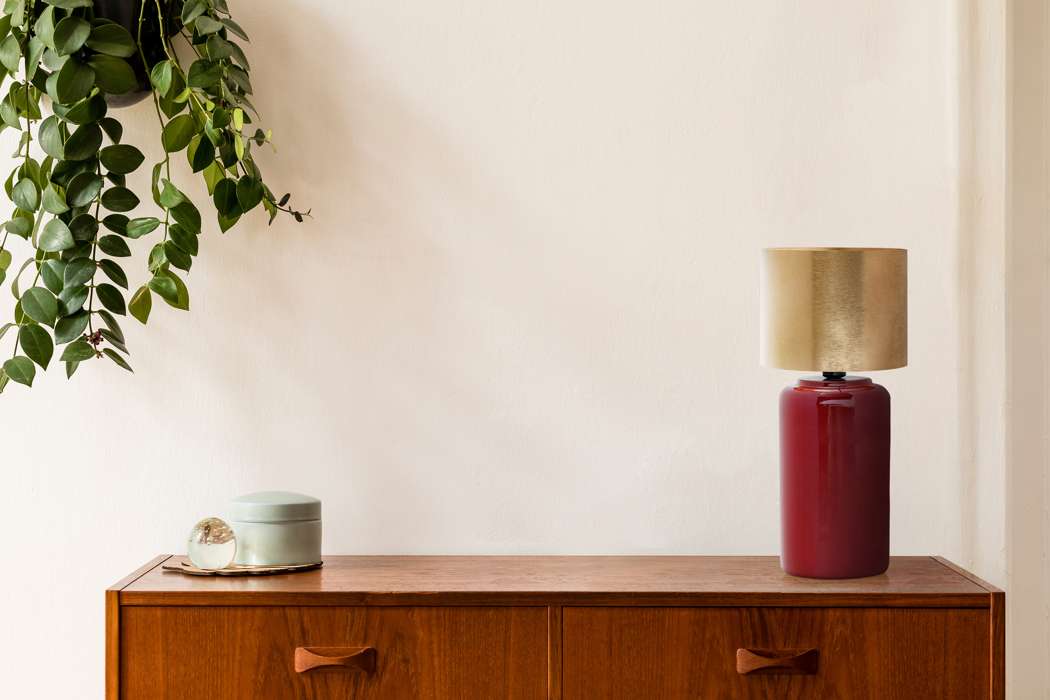 Table lamp Art Deco 625 plum / gold - Afbeelding 3