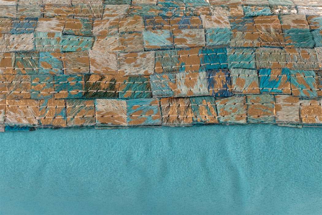 Finish Pillow 100 Turquoise / Gold 45cm x 45cm - Afbeelding 4