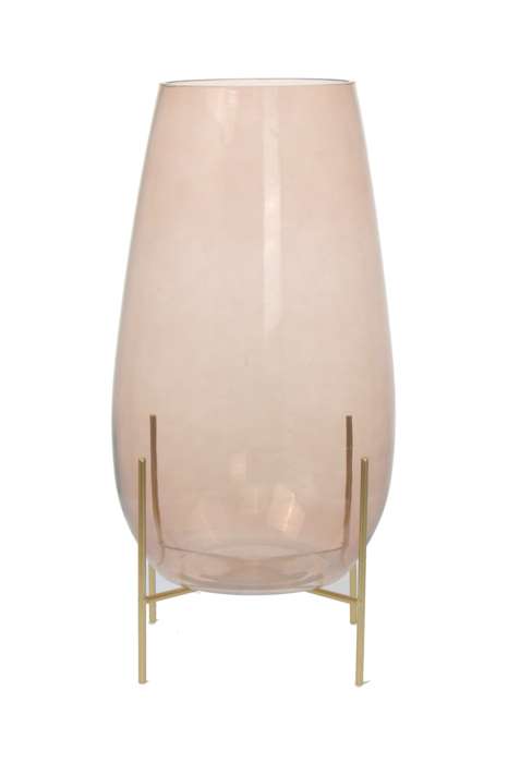 Glass vase Crea 125 pink / brown - Afbeelding 2