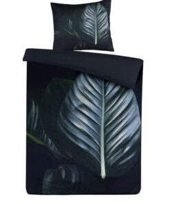 Bed linen Tropical 100-DE Black / Green 155cm x 220cm / 80cm x 80cm