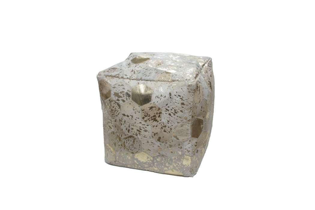 Spark poef 210 ivoor / goud 45cm x 45cm