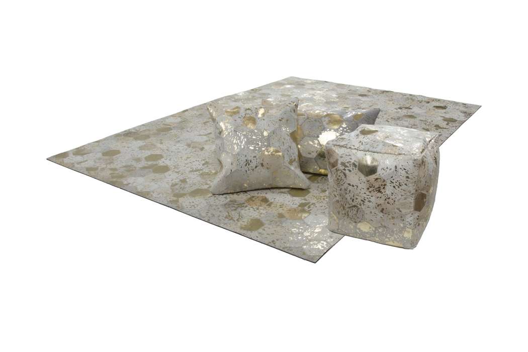 Spark poef 210 ivoor / goud 45cm x 45cm - Afbeelding 4