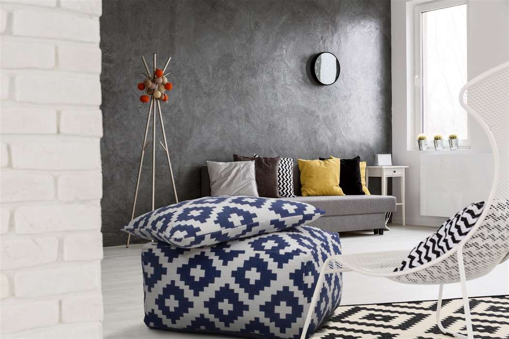 Unwind poef & kussen Set 260 wit / blauw 80cm x 80cm - Afbeelding 2