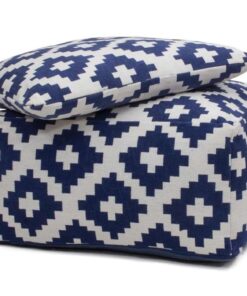 Unwind poef & kussen Set 260 wit / blauw 80cm x 80cm