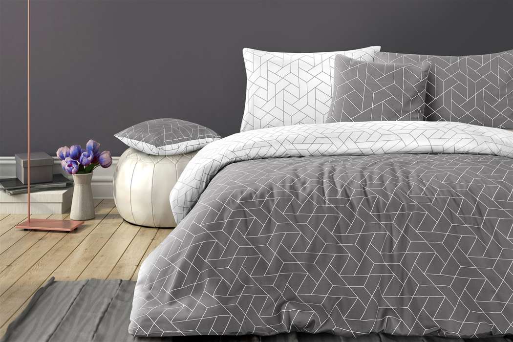 Bed linen Florence 100-AT Grey 140cm x 200cm / 70cm x 90cm - Afbeelding 4