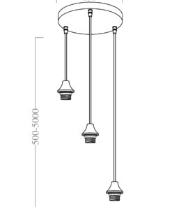 Alternative view of Hanging lamp Vilmar 3-L black 5 meter