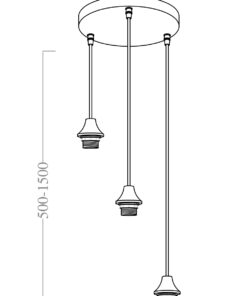 Hanglamp Vilmar 3 lichts goud