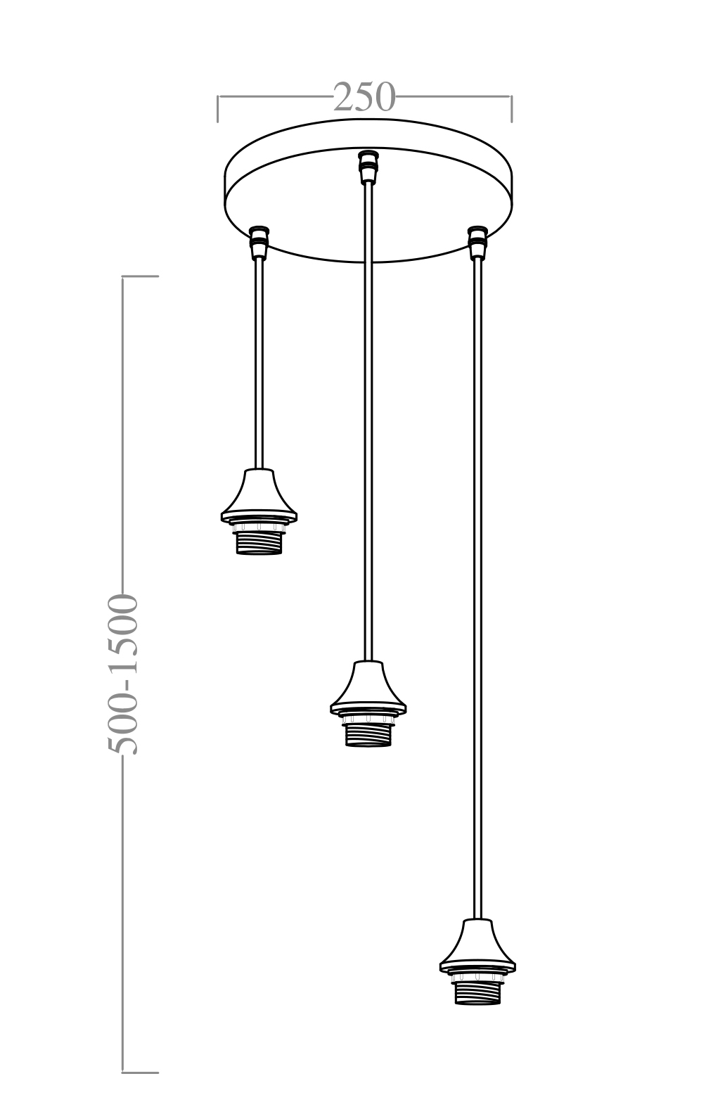 Hanglamp Vilmar 3 lichts zwart - Afbeelding 5