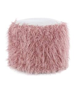 Fake fur poof Bobtail 125 roze/grijs
