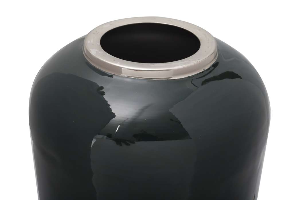 Vase Art Deco 275 Dark Green / Silver - Afbeelding 2