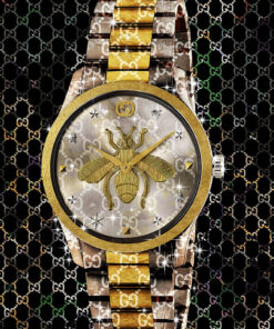Glasschilderij 80x120cm Horloge goud