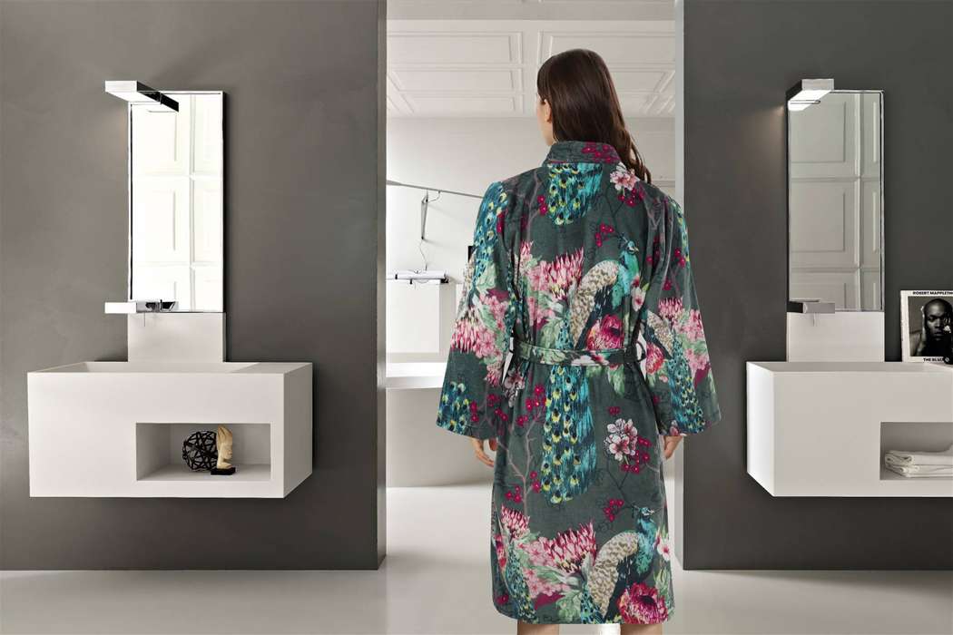 Bathrobe Blossom 125 Multi / Green XL - Afbeelding 4