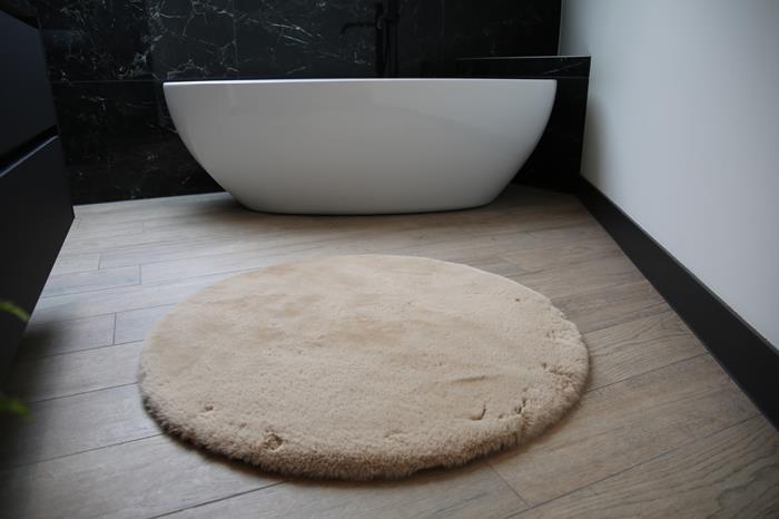 Badmat Rabbit rond 100cm Beige - Afbeelding 4