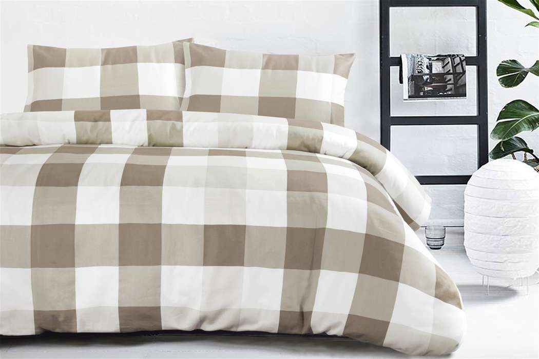Bed linen Nevada 100-NL Taupe 200cm x 240cm / 60cm x 70cm (2 pieces) - Afbeelding 2