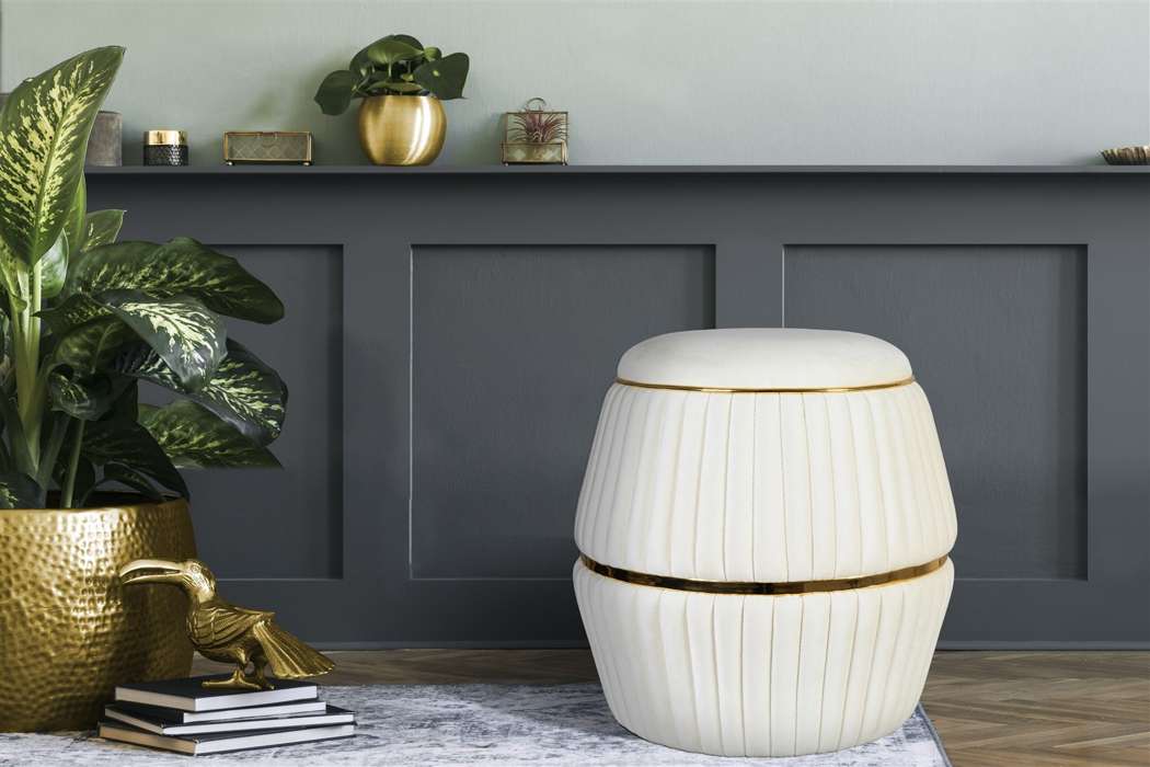 Stool Doric 225 Ivory / Gold - Afbeelding 3