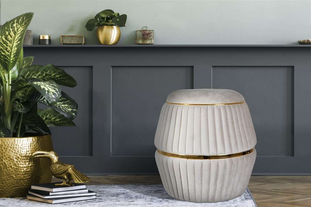 Stool Doric 225 Taupe / Gold - Afbeelding 3
