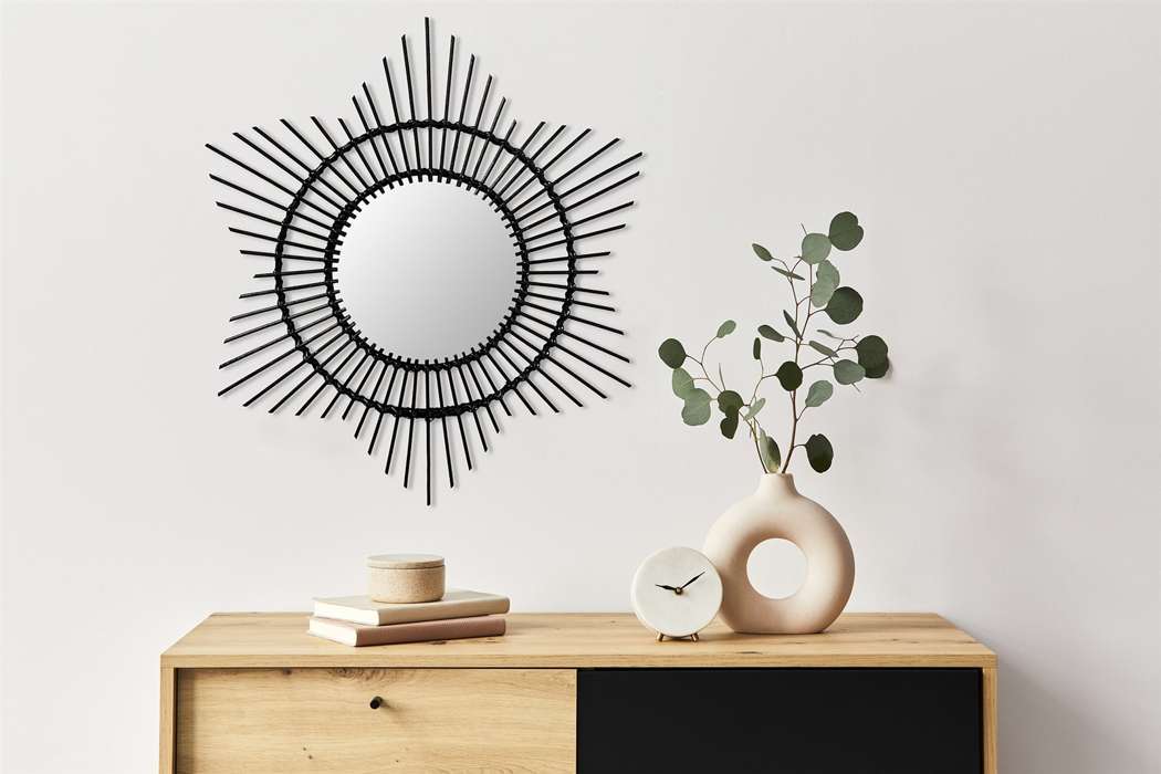 Rotan spiegel Aina 435 zwart - Afbeelding 2