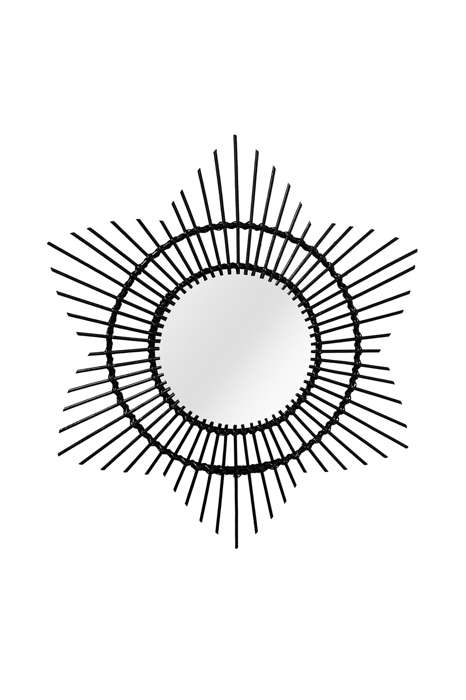 Rotan spiegel Aina 435 zwart