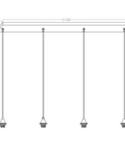 Alternative view of Hanging lamp Vilmar 4-L black 5 meter
