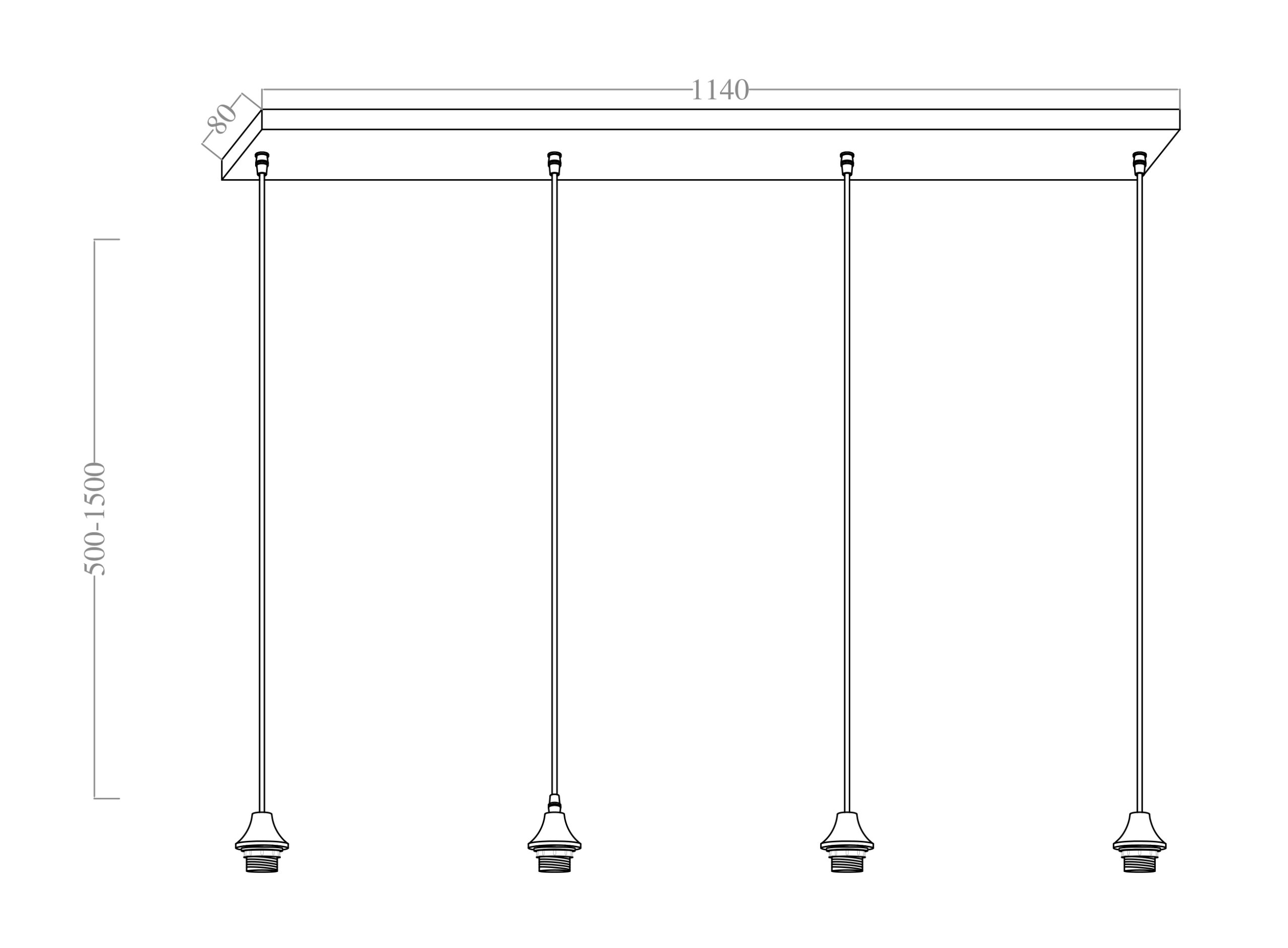 Hanglamp Vilmar 4 lichts wit - Afbeelding 5