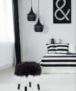Alternative view of Faux Fur poof Laika 110 zwart