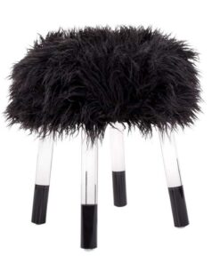 Faux Fur poof Laika 110 zwart