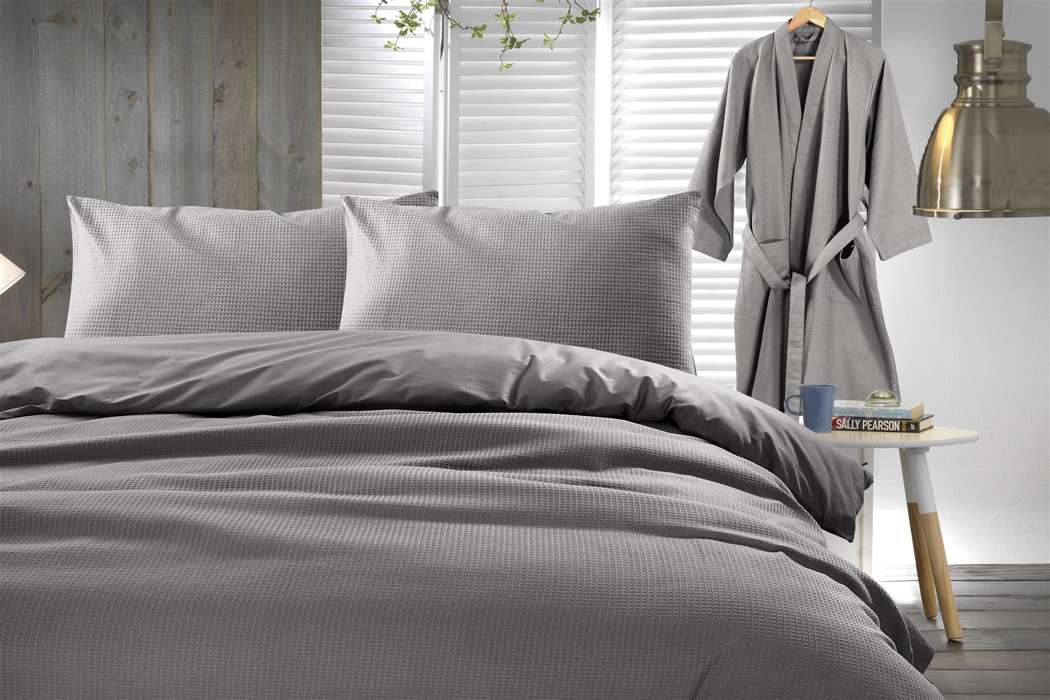 Bed linen Carla 100-GB Anthracite 140cm x 200cm / 50cm x 75cm - Afbeelding 4