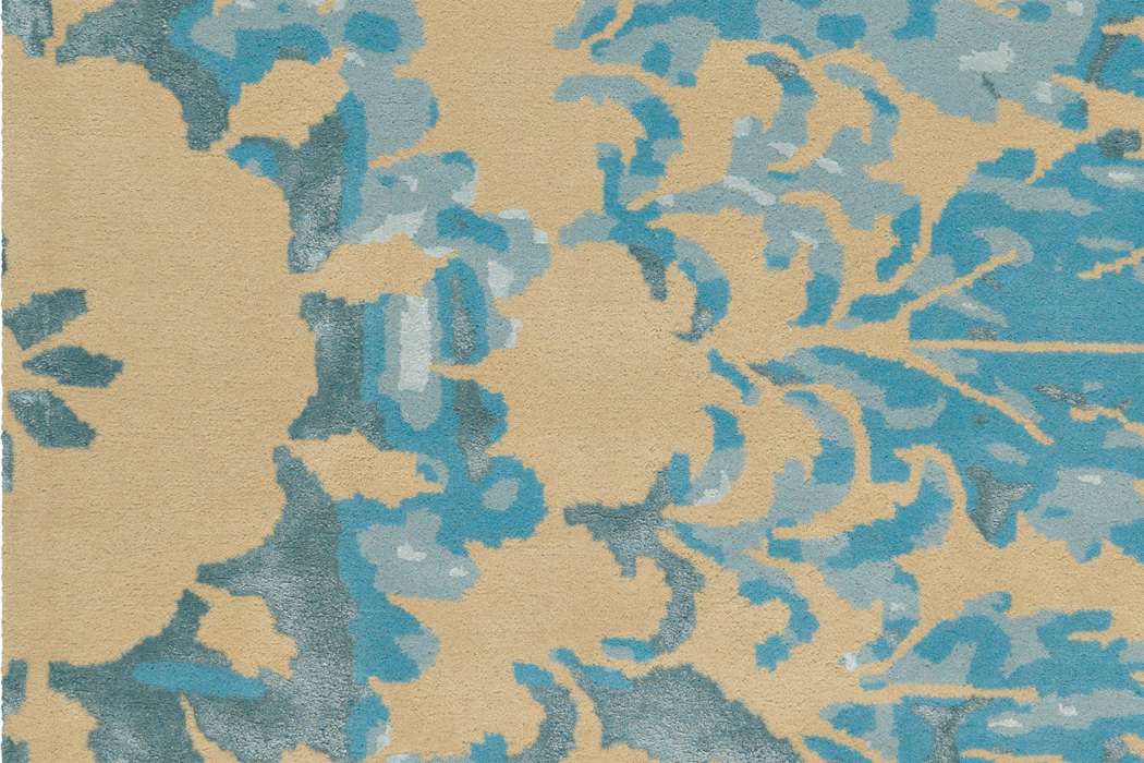 Satin 8061 creme/turquoise 170x240cm - Afbeelding 3