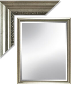 Spiegel met facet, 54x154cm incl. lijst. Zilver